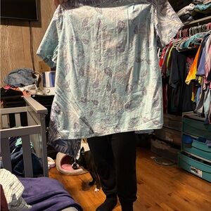 American Eagle Outfitters Blue Boxy Button Down Shirt